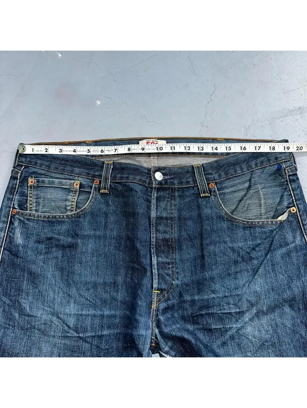 Levis 501 Vintage Y2K XX Straight Leg Jeans Blue Med Wash 38x34 Act 38x33